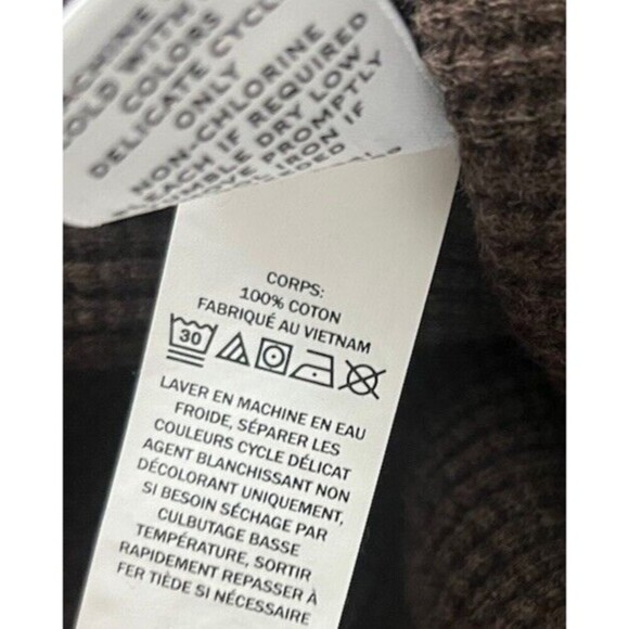 LL Bean Signature Shirt Men XL 2 Tone Brown Waffle Thermal Crew Cotton Thick - Picture 9 of 9